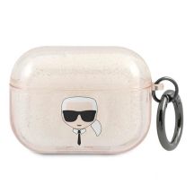 Karl Lagerfeld Glitter Karl's Head Case for AirPods Pro - Gold