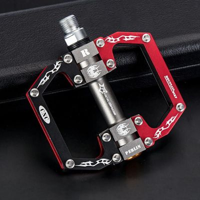 4. Rockbros 2010-12SBKR Aluminum Bicycle Pedals with Sealed Bearings - Black and Red