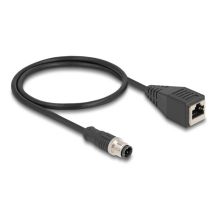DeLOCK M12 D-coded 4-pin male to RJ45 female adapter cable 50 cm long
