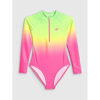 7. Girls' one-piece swimsuit with UPF50+ filter 4F 4FJRSS26USWSF144-91A