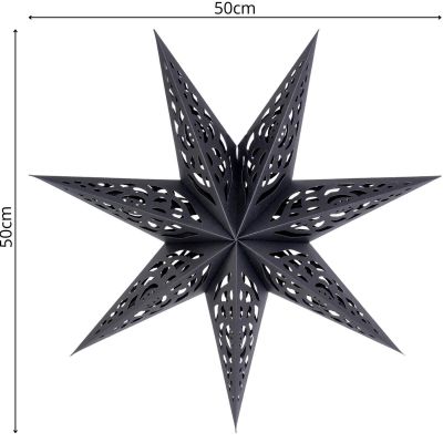 5. PAPER DECORATION STAR 50CM 7 ARMS BLACK