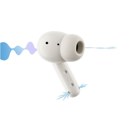 8. QCY Buds In-Ear Headphones with ENC SBC IPX4 Bluetooth 5.4 - White