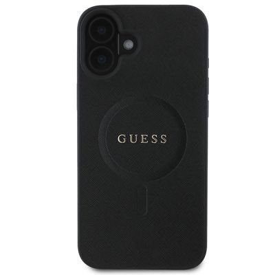 3. Guess Saffiano Classic Logo MagSafe iPhone 16 Plus Case - Black