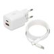 IBOX UNIVERSAL CHARGER C-42 GAN PD33W USB A+C WHITE