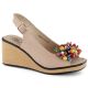 7. Leather wedge sandals with colorful beads Filippo W PAW528 beige