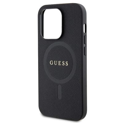 6. Guess GUHMP14LPSAHMCK case for iPhone 14 Pro - black Saffiano MagSafe