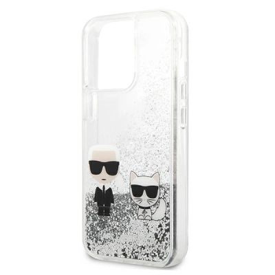 6. Karl Lagerfeld Liquid Glitter Karl&Choupette case for iPhone 13 Pro / 13 6.1" - silver