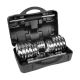 11. REBEL ACTIVE ADJUSTABLE CHROME DUMBBELLS IN CASE WITH BAR, SET 30 KG
