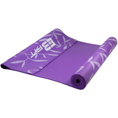 2. Anti-slip yoga mat 173x61x5mm flowers with purple bag EB FIT 1029405
