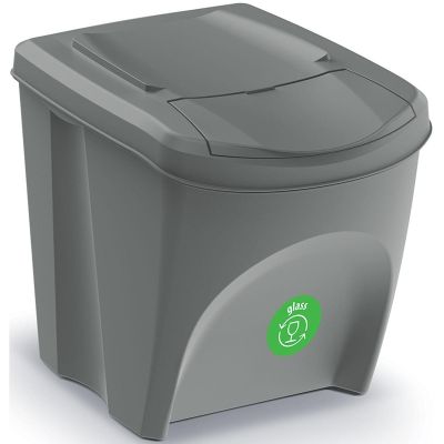 6. GARBAGE BINS 25 L SORTIBOX SET 4 PCS GREY STONE