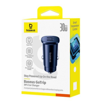 10. Baseus GoTrip 2 x USB-C 30W Car Charger - Black