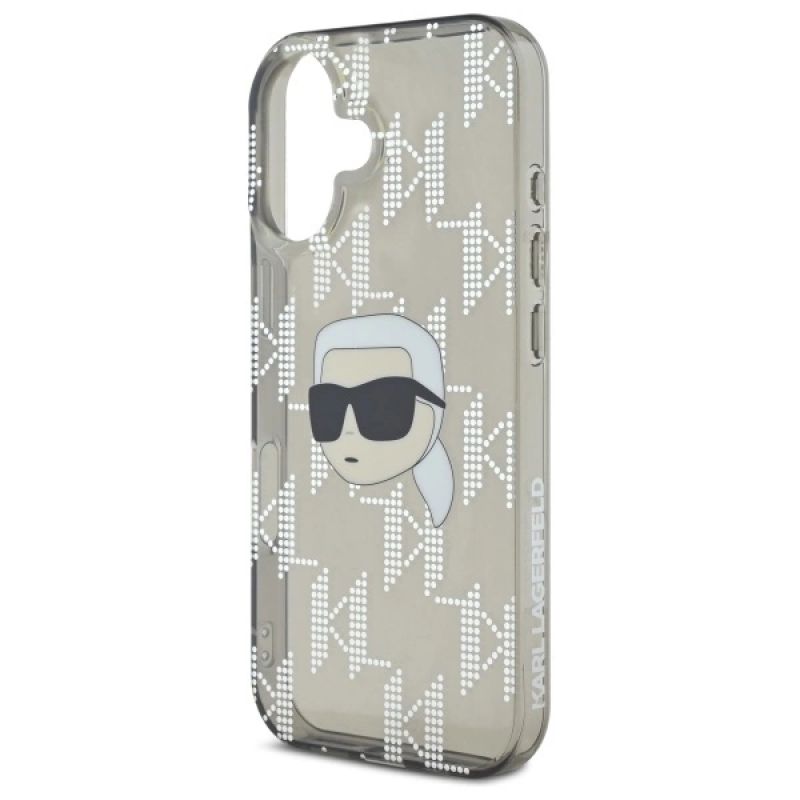 6. Karl Lagerfeld IML Karl Head Electroplated iPhone 16 Case - Black