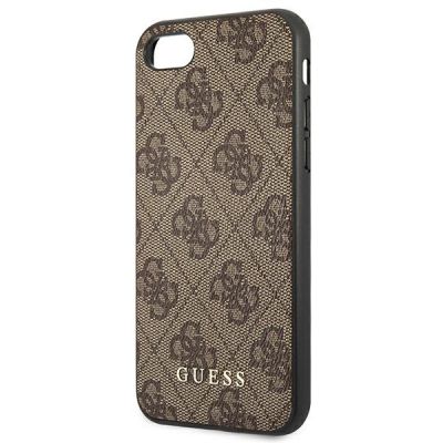 6. Guess 4G Metal Gold Logo Case for iPhone SE 2022 / 2020 / 7 / 8 - Brown