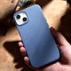 17. iCarer Litchi Premium Leather Case iPhone 14 Magnetic Leather Case with MagSafe Light Blue (WMI14220709-LB)