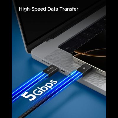 6. Spigen Essential EB10015CC USB-C / USB-C 100W 150cm Cable - Black