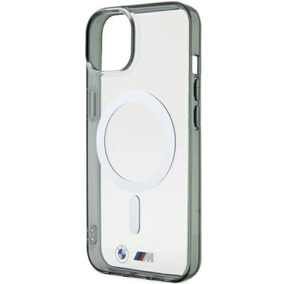6. BMW Silver Ring MagSafe iPhone 15 Case - Clear
