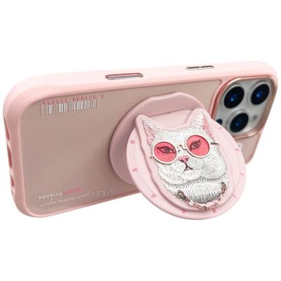 4. Nimmy Glasses Cool Cat MagSafe Case for iPhone 16 Pro - Pink