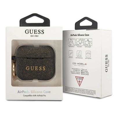 2. Guess Ring Silicone Case for AirPods Pro Cover - Black and Gold
