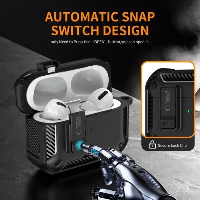 4. Tech-Protect Carbonox MagSafe case for AirPods Pro - black