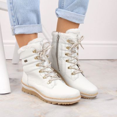 19. Remonte W RKR629 wool-lined waterproof leather ankle boots, white