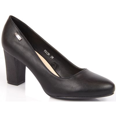 10. Sergio Leone W SK193A black block heel pumps 