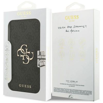 7. Guess Book 4G Metal Logo Case for iPhone 18 Pro Max / 17 Pro Max - Black