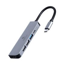 GEMBIRD MULTI ADAPTER USB TYPE-C 5IN1 (HUB + HDMI + PD) SILVER
