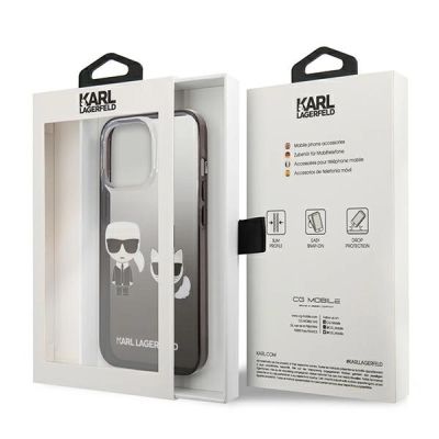 8. Karl Lagerfeld Gradient Ikonik Karl&Choupette Case for iPhone 13 Pro / iPhone 13 - Black