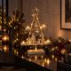 5. WHITE METAL LED CHRISTMAS TREE CANDLE HOLDER 38 CM