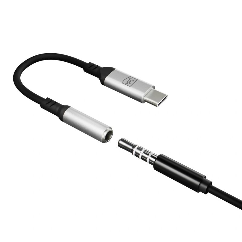4. 3mk USB-C adapter - 3.5 mm minijack - silver
