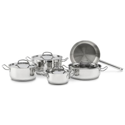 ELLE Home ECCS200409A steel cookware set, 9 pieces