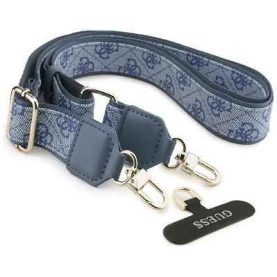 8. Guess 4G Strass Logo & Big Strap Metal Buttons MagSafe Case for iPhone 17 - Blue