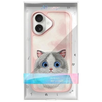 12. Nimmy Big Eyed Pet 2.0 Cat Case for iPhone 16 - Pink