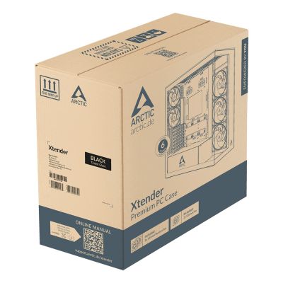 10. Arctic Xtender Schwarz Glasfenster case ohne GPU mount