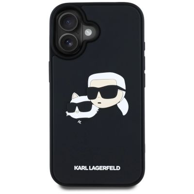 3. Karl Lagerfeld HC 3D Rubber Double Heads iPhone 16 Case - Black
