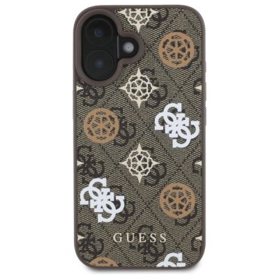 3. Guess Peony On 4G Background MagSafe case for iPhone 16 - brown