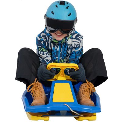 22. PLASTIC SLEDGE WITH BRAKE AND HANDLEBAR SANTA CLAUS 97x53x25CM GREEN