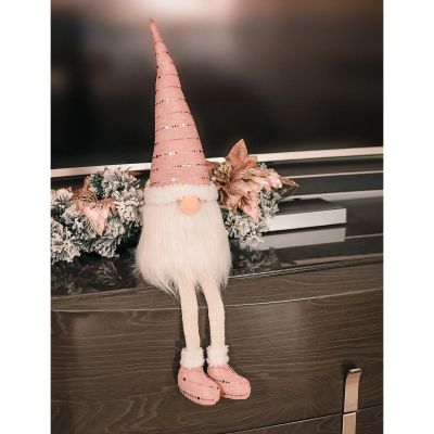 23. SHINY SANTA DECORATIVE gnome 38+20CM PINK