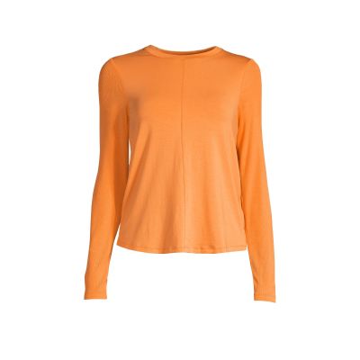 2. CASALL Delight Crew Neck Long Sleeve juicy orange T-shirt