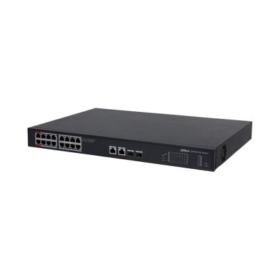 Dahua Technology PoE DH-PFS3220-16GT-190 Network Switch Unmanaged L2 Gigabit Ethernet (10/100/1000) PoE Support 1U Black