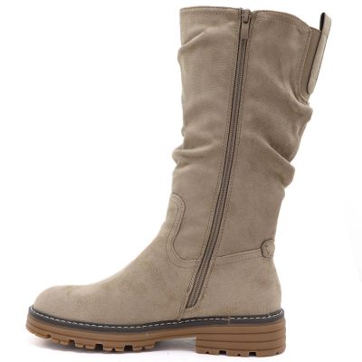 8. Women's warm, crinkled suede boots, beige M.Daszyński SA259-3