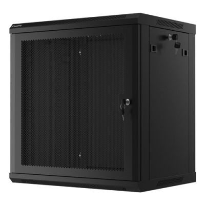 7. WALL-HUNG RACK CABINET 19" 12U 600X450 BLACK PERFORATED DOOR LANBERG (FLAT PACK)