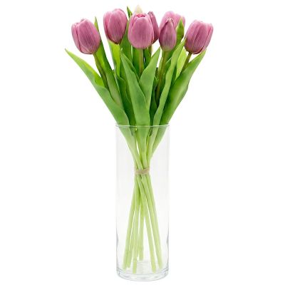 16. BOUQUET OF 7 LIGHT PURPLE TULIPS 31 CM LIFE-LIKE SPRING DECORATION