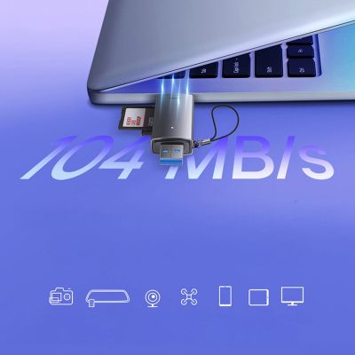 13. Baseus Lite Series USB-A/USB-C 3.0 SD/TF Card Reader - Gray