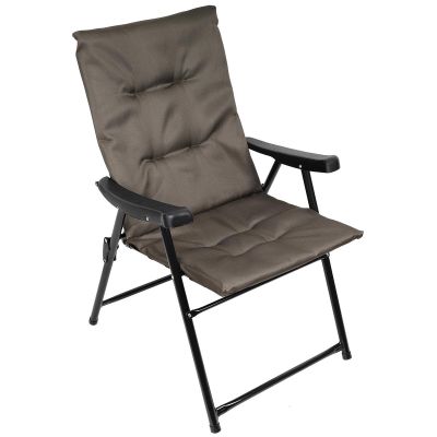 12. FOLDING GARDEN CHAIR 59X66X45/90CM WITH CUSHION GREY