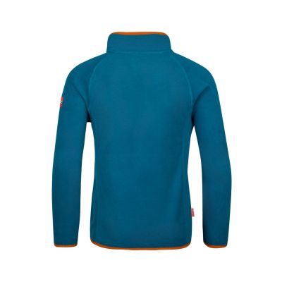 2. Trollkids Kids Nordland Half Zip Unisex Fleece Sweatshirt Deep Lagoon/Cinnamon Lightweight and Breathable Blue (707-178)