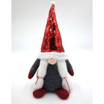 10. DECORATIVE gnome with magic sequins 35cm gray