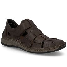 Men's leather openwork brown shoes Rieker 05281-25