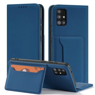 2. Magnet Card Case For Samsung Galaxy A12 5G Pouch Wallet Card Holder Blue