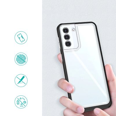 7. Clear 3in1 case for Samsung Galaxy S23+ silicone cover with frame black